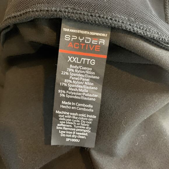 Spyder Active Shirt Womens 2XL XXL Black Crew Neck Stretch Long Sleeve Pullover - Picture 11 of 13